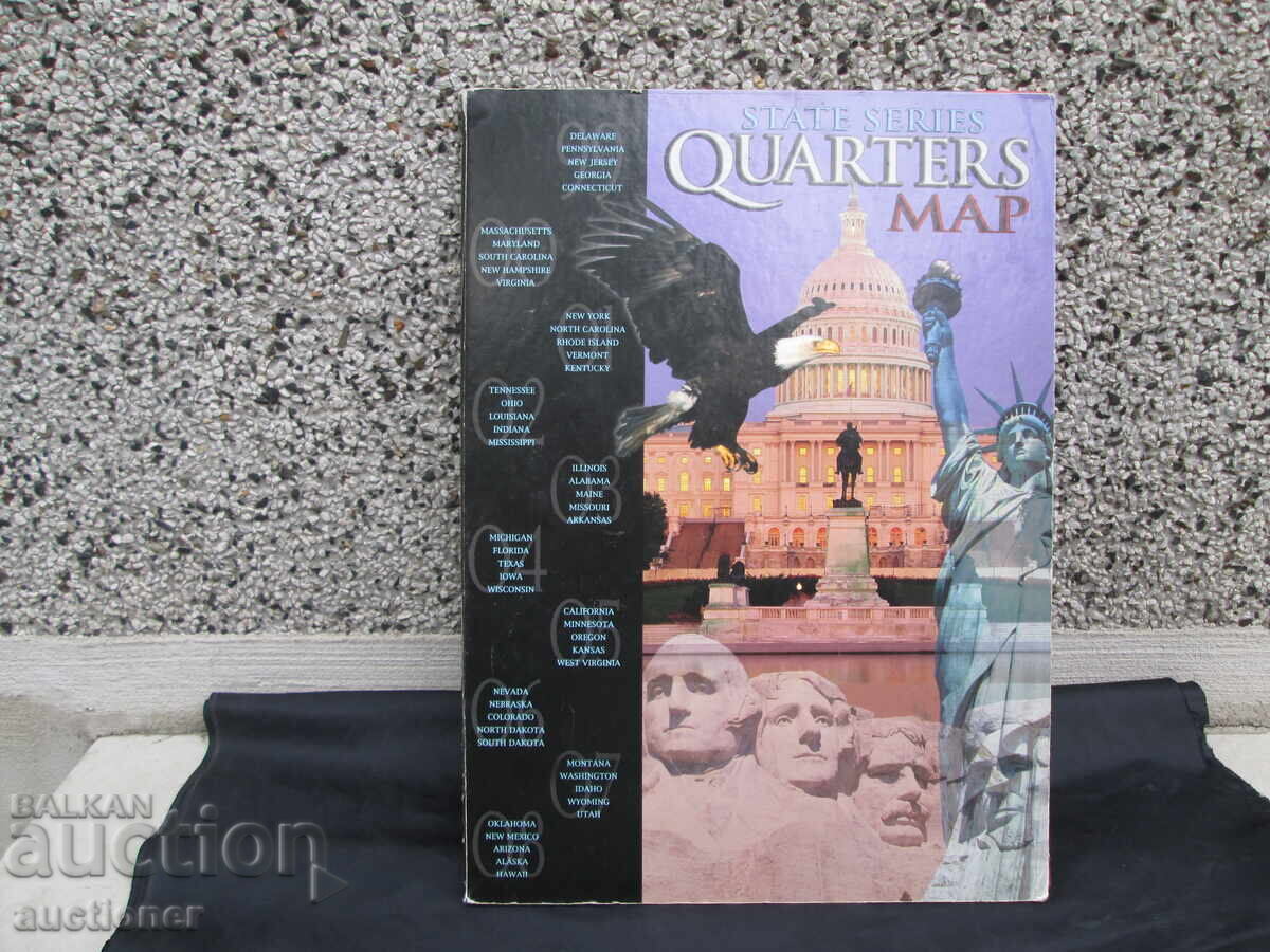 АЛБУМ С КАРТИ НА ЩАТ. КВАРТАЛИ С ПЪЛ. КО-КТ ОТ 50 МОНЕТИ - 6