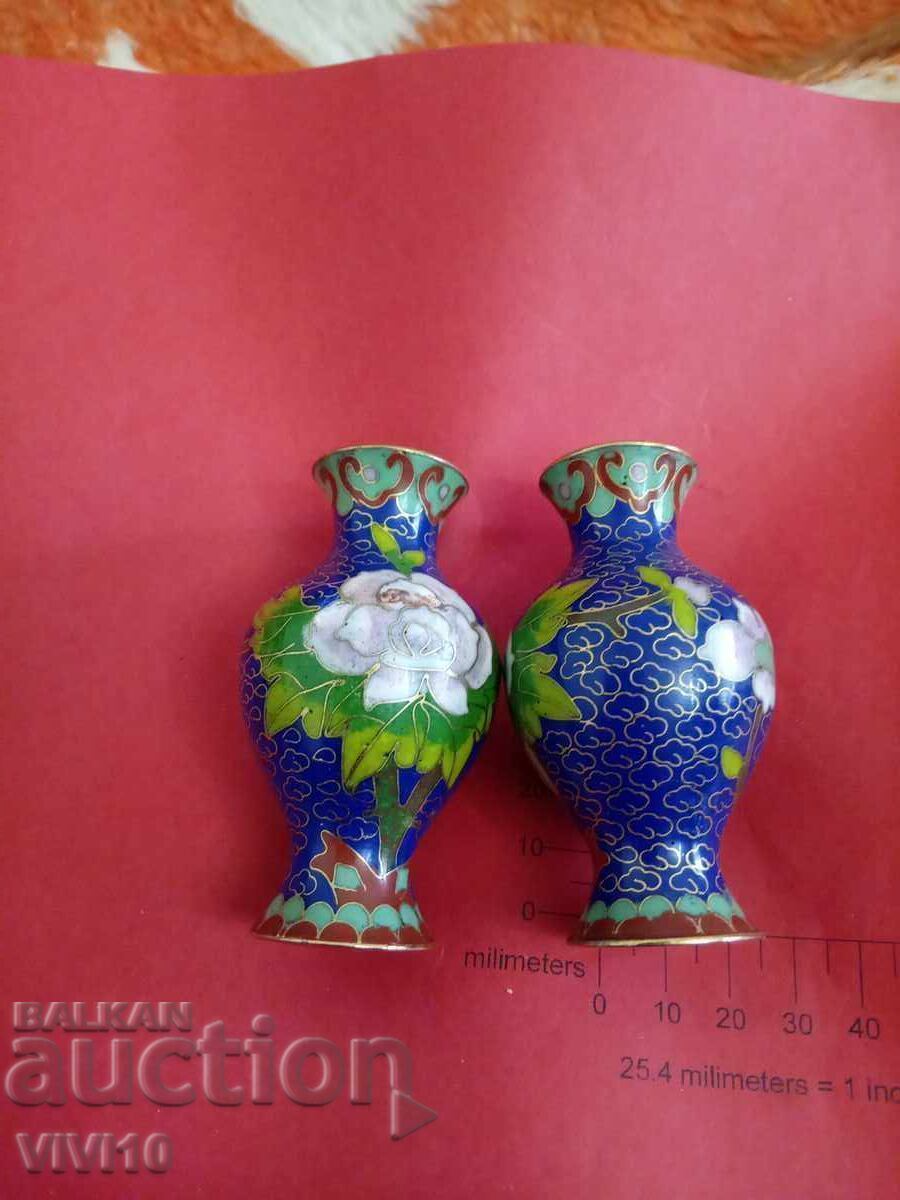 Vaze vechi 2 buc, cloisonné, 9cm