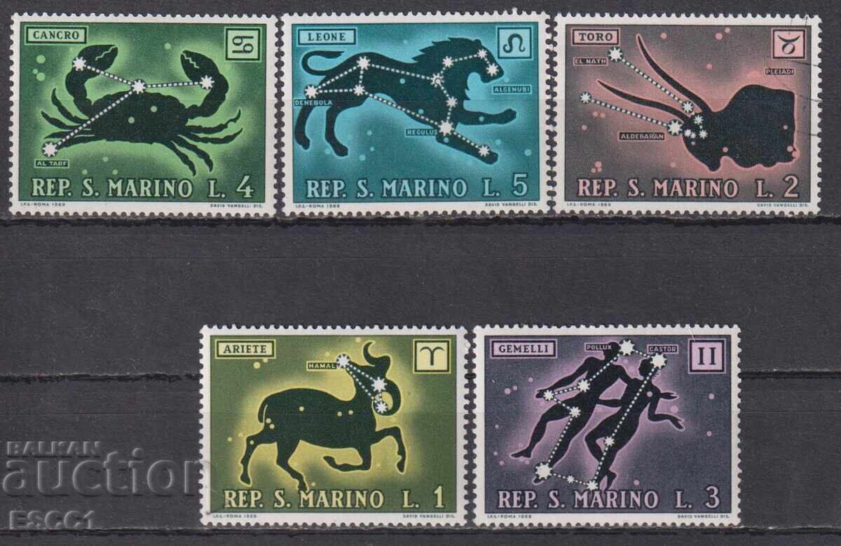 Καθαρές γραμματόσημες Ζωδιακού Κύκλου 1969 από Σαν Μαρίνο Καθαρές γραμματόσημες Ζωδιακού Κύκλου 1969 από Σαν Μαρίνο