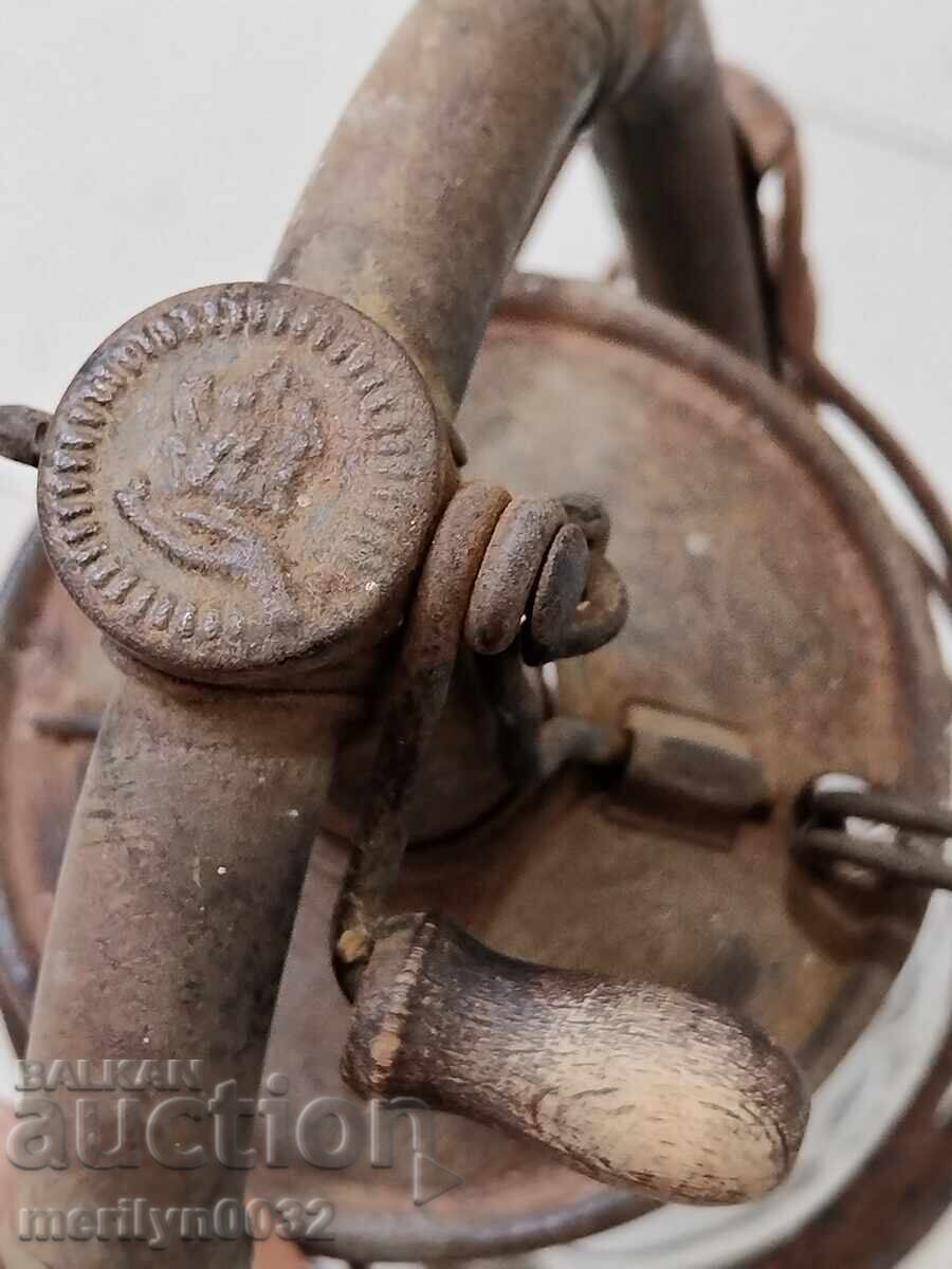 Παλιό γερμανικό φακός WW1 λάμπα, προβολέας φωτιστικό - 5