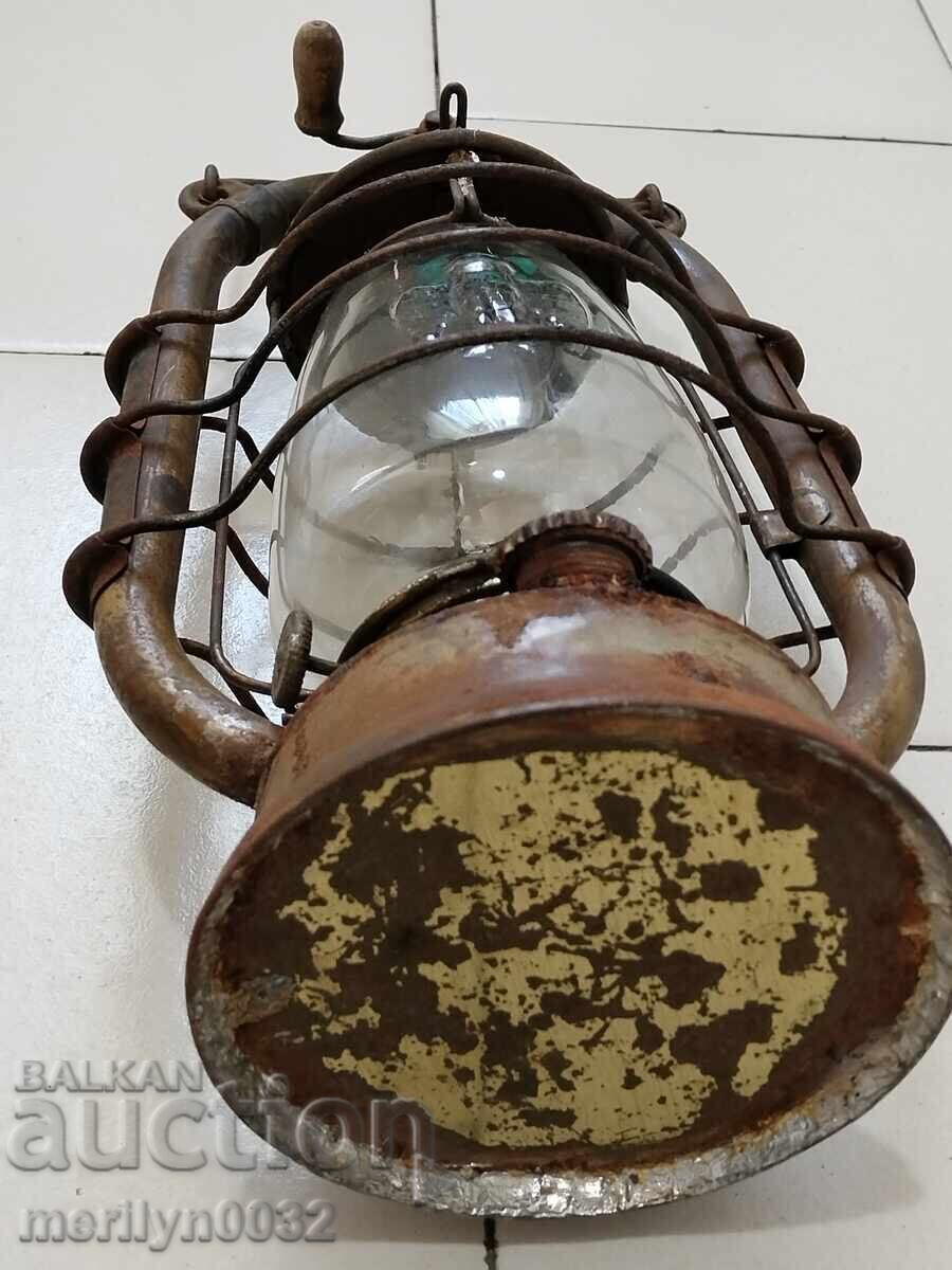 Παλιό γερμανικό φακός WW1 λάμπα, προβολέας φωτιστικό - 7