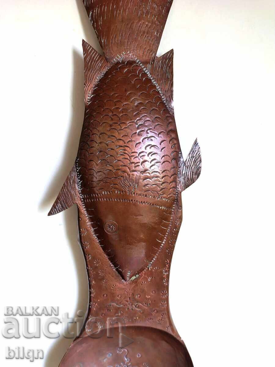 Аукцион Интересна Стара Медна Лъжица-Риба Аукцион Интересна Стара Медна Лъжица-Риба