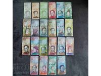 Τραπεζογραμμάτια Βενεζουέλας / Venezuela, Μπολίβαρ / UNC - 22 τεμάχια