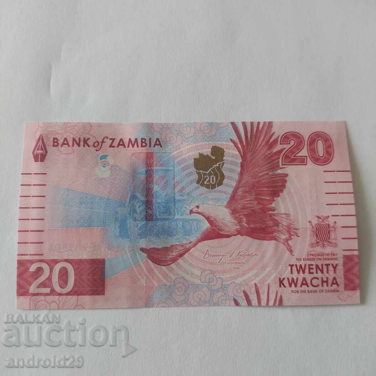 20 Kvacha/Kwacha Ζάμπια / Zambia 2025 UNC / Τραπεζογραμμάτιο