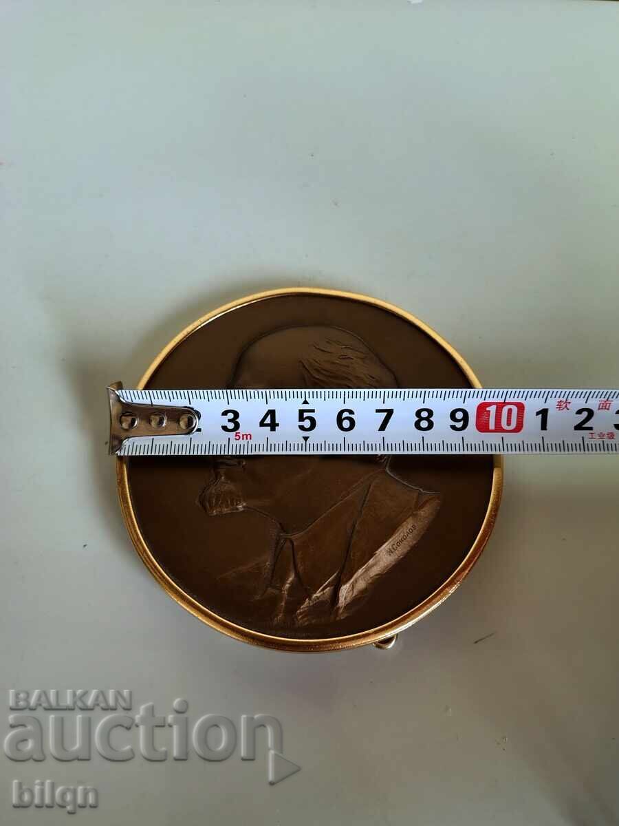 PLACHETĂ DE BRONZ DE MASĂ LENIN - 6