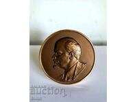 PLACHETĂ DE BRONZ DE MASĂ LENIN