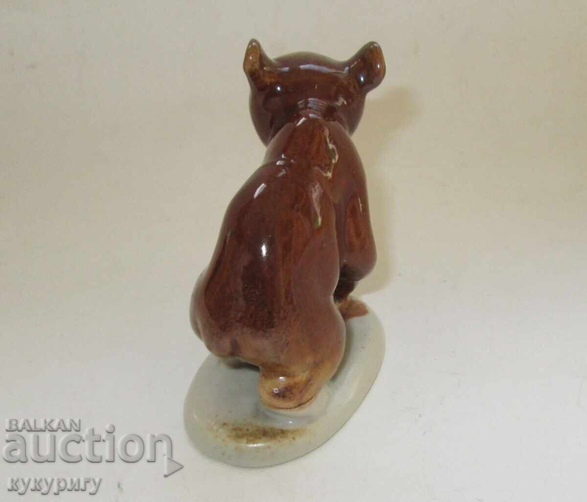 Old Socialist Republic of Bulgaria porcelain figurine statue bear cub with price 50.00 BGN | € 25.56
