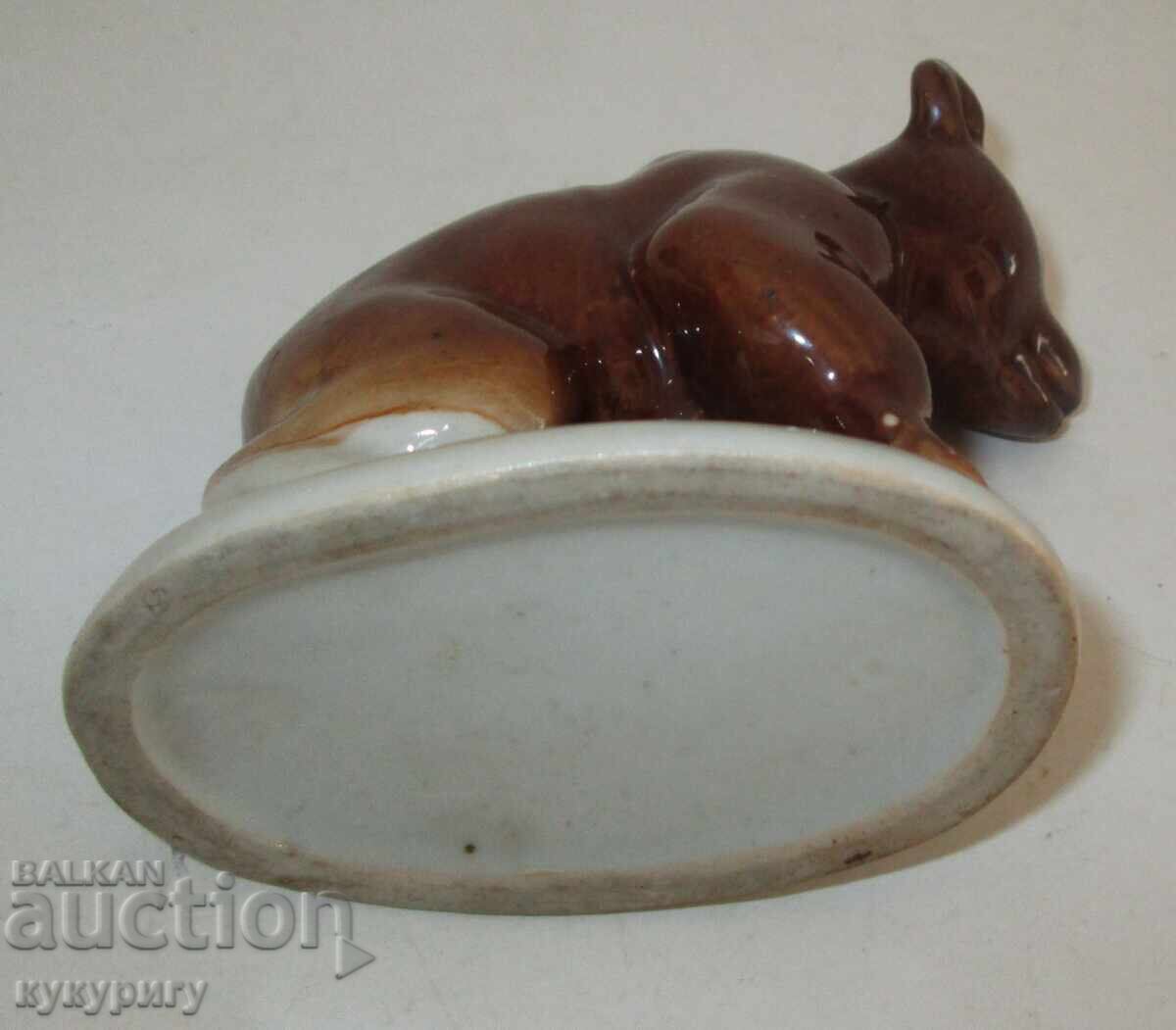 Auction  Old Socialist Republic of Bulgaria porcelain figurine statue bear cub