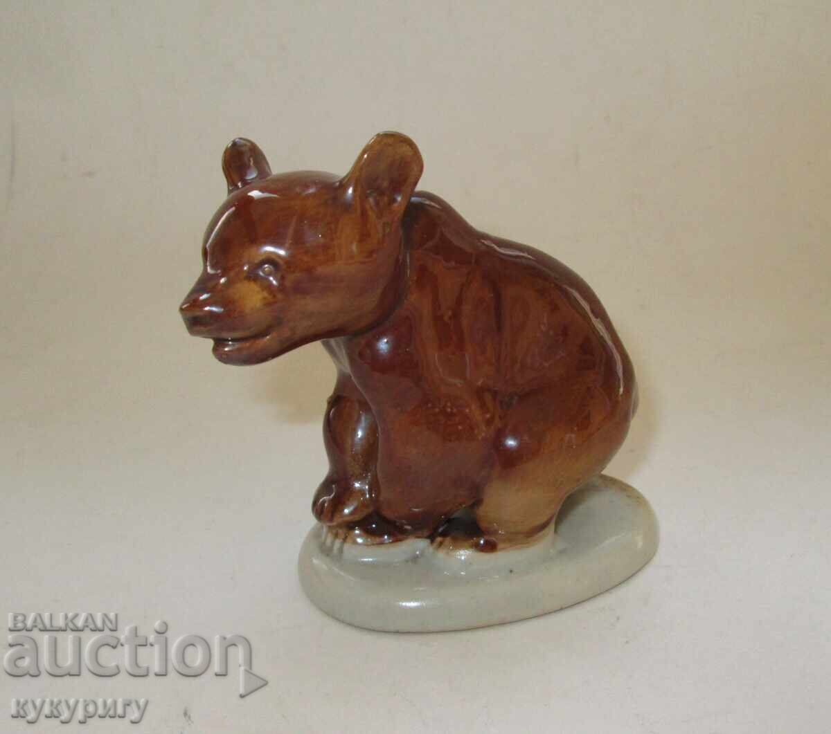 Old Socialist Republic of Bulgaria porcelain figurine statue bear cub