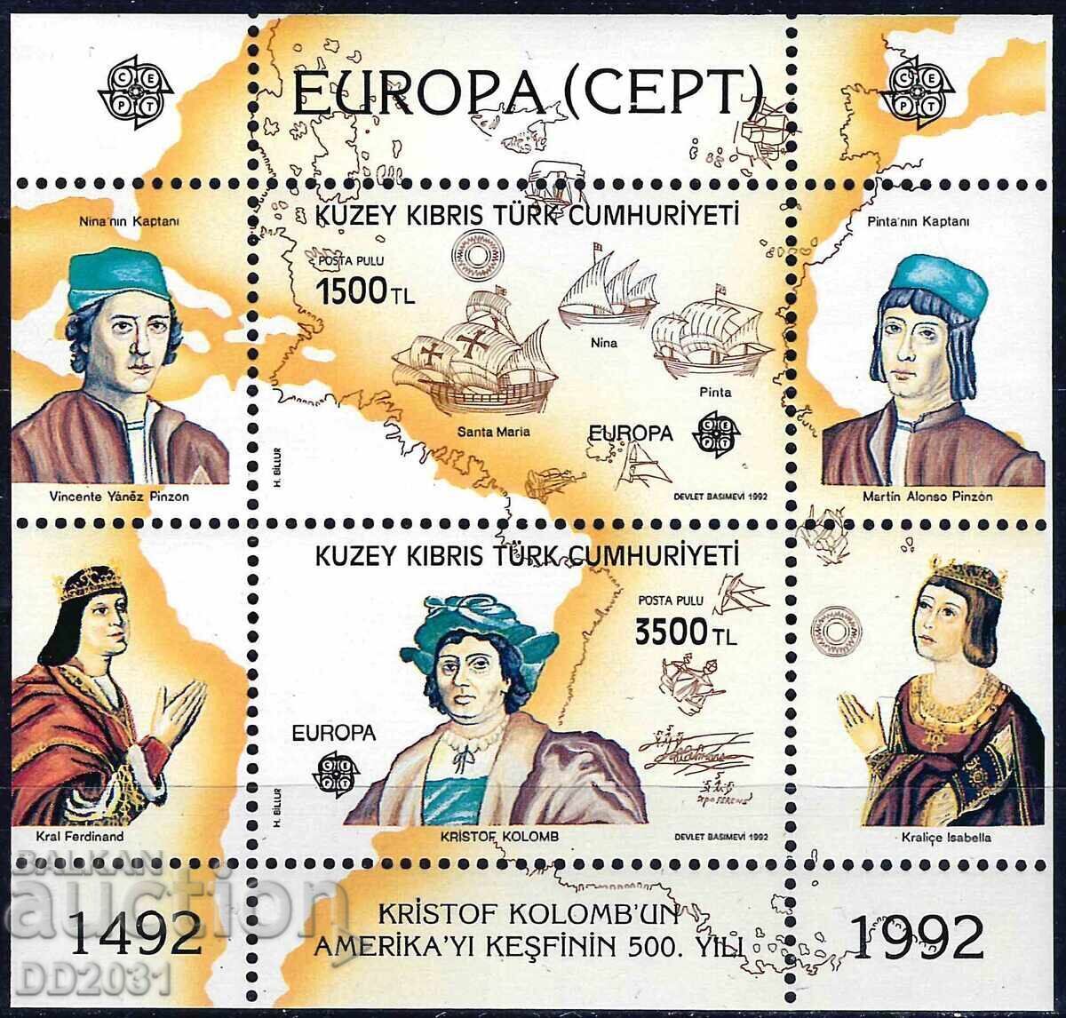 Турски Кипър 1992 - кораби Колумб Европа MNH