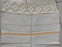 Παλιό ύφασμα κρόσσια με δαντέλα, πλέξιμο, κρόσσια με κέντημα