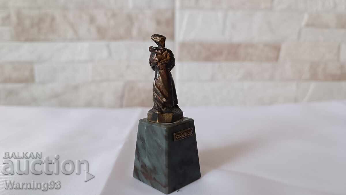 Стара руска бронзова пластика - ОРЛЕНОК - бронз и гранит - 5