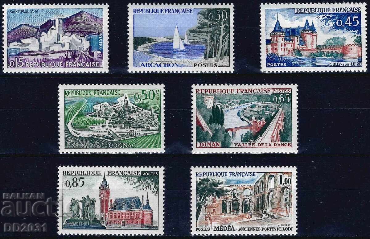 Γαλλία 1961 - Θέα κάστρα βάρκες MNH