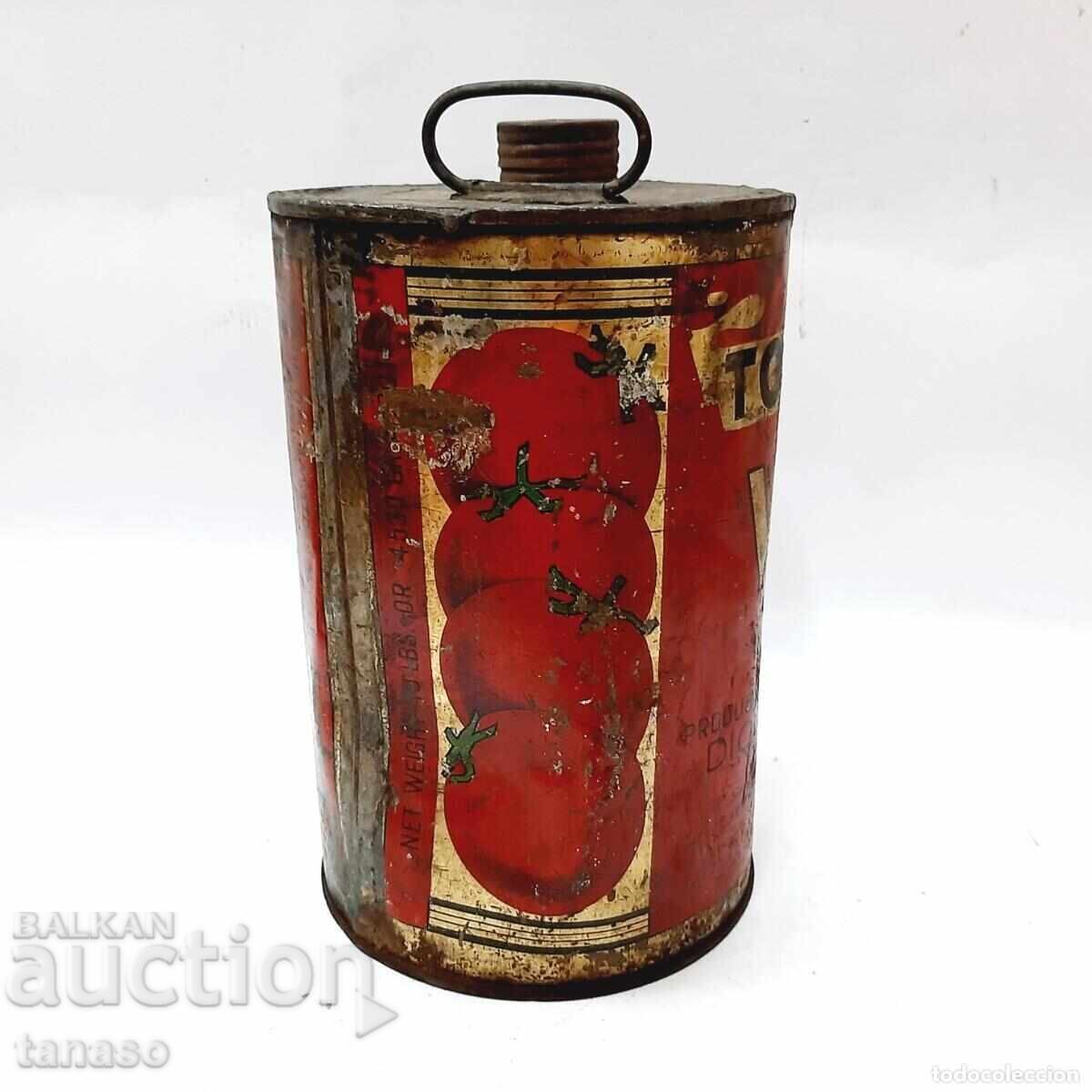 Μεγάλο παλιό τενεκεδένιο κουτί από πουρέ ντομάτας (13.1) με τιμή 50.00 BGN | € 25.56