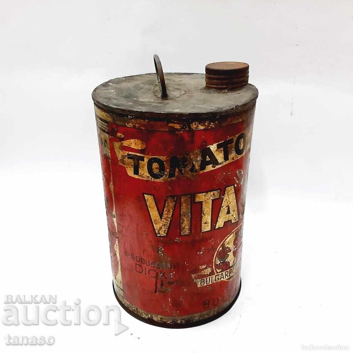 Μεγάλο παλιό τενεκεδένιο κουτί από πουρέ ντομάτας (13.1) - 5