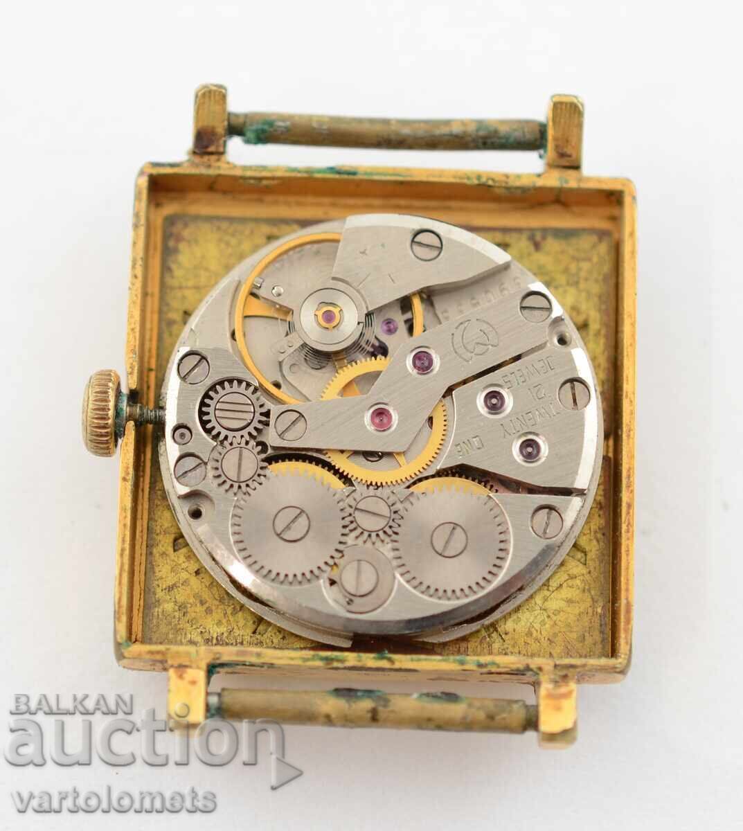 Мъжки часовник СЛАВА CCCP с позлата 20 Мк -  не работи с цена 48.00 лв. | € 24.54