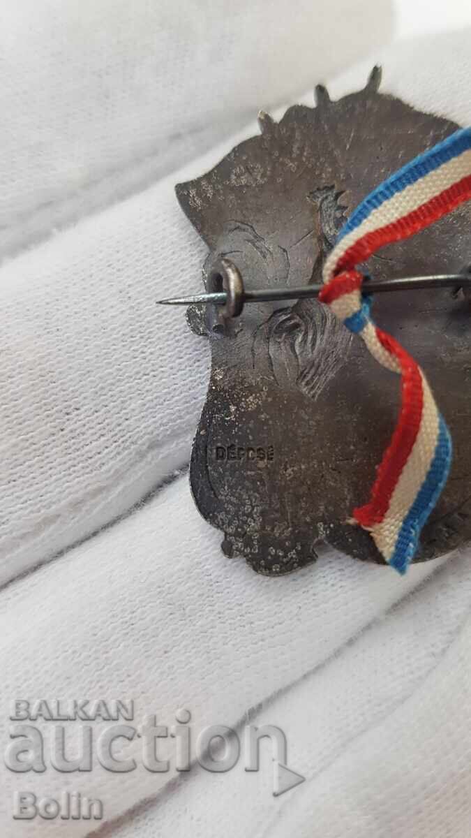 Σπάνιο πατριωτικό γαλλικό σήμα, κονκάρδα 1914 - 1915 - 6