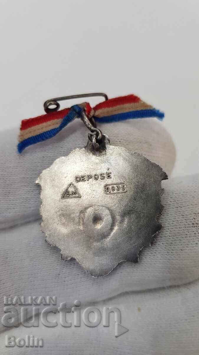 Rare Silver Patriotic French Badge - 1914 - 5