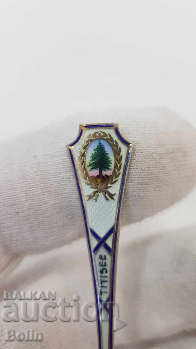 Collectible silver, gold-plated spoon, teaspoon with enamel Europe with price 75.00 BGN | € 38.35