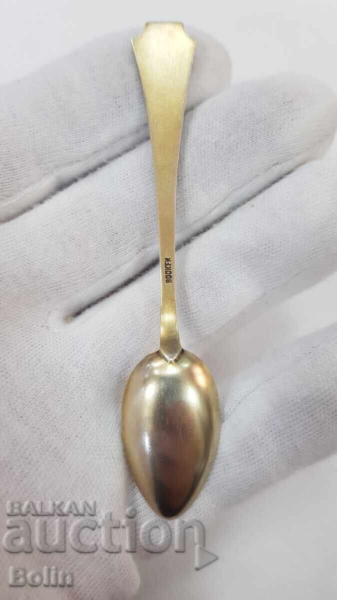 Delivery of Collectible silver, gold-plated spoon, teaspoon with enamel Europe