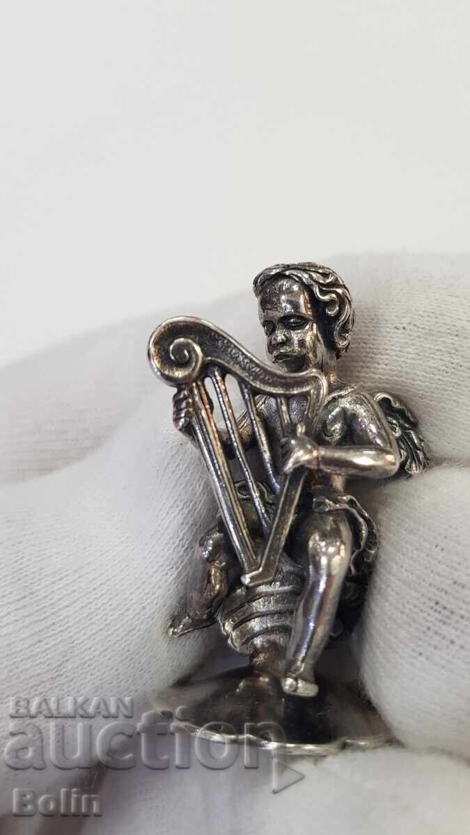 Ασημένια πλακέτα, φιγούρα Άτλαντα με λύρα 925 π.χ. - Ευρώπη - 5