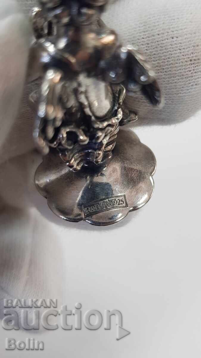 Ασημένια πλακέτα, φιγούρα Άτλαντα με λύρα 925 π.χ. - Ευρώπη - 7