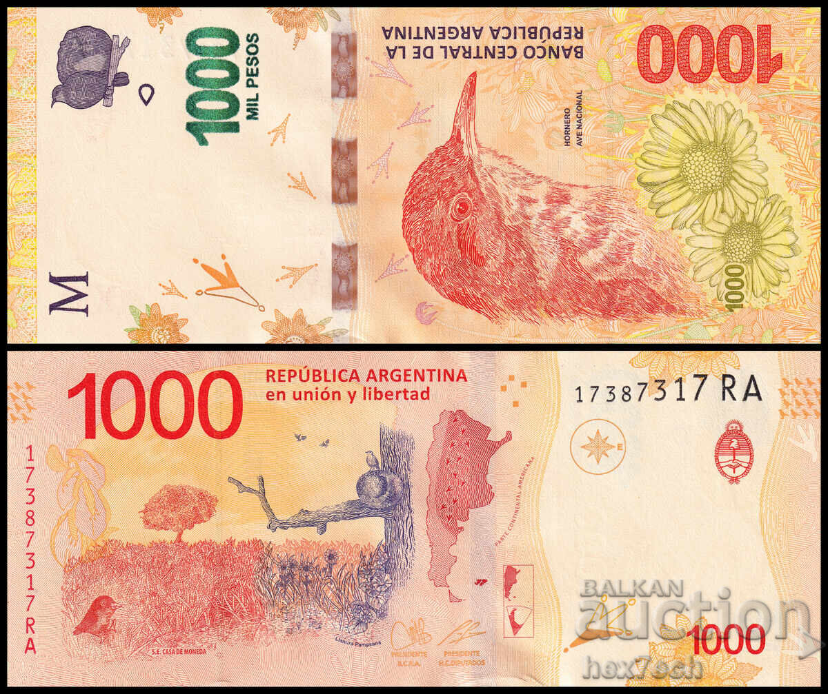 ❤️ ⭐ Αργεντινή 2017 1000 πέσος UNC νέα ⭐ ❤️