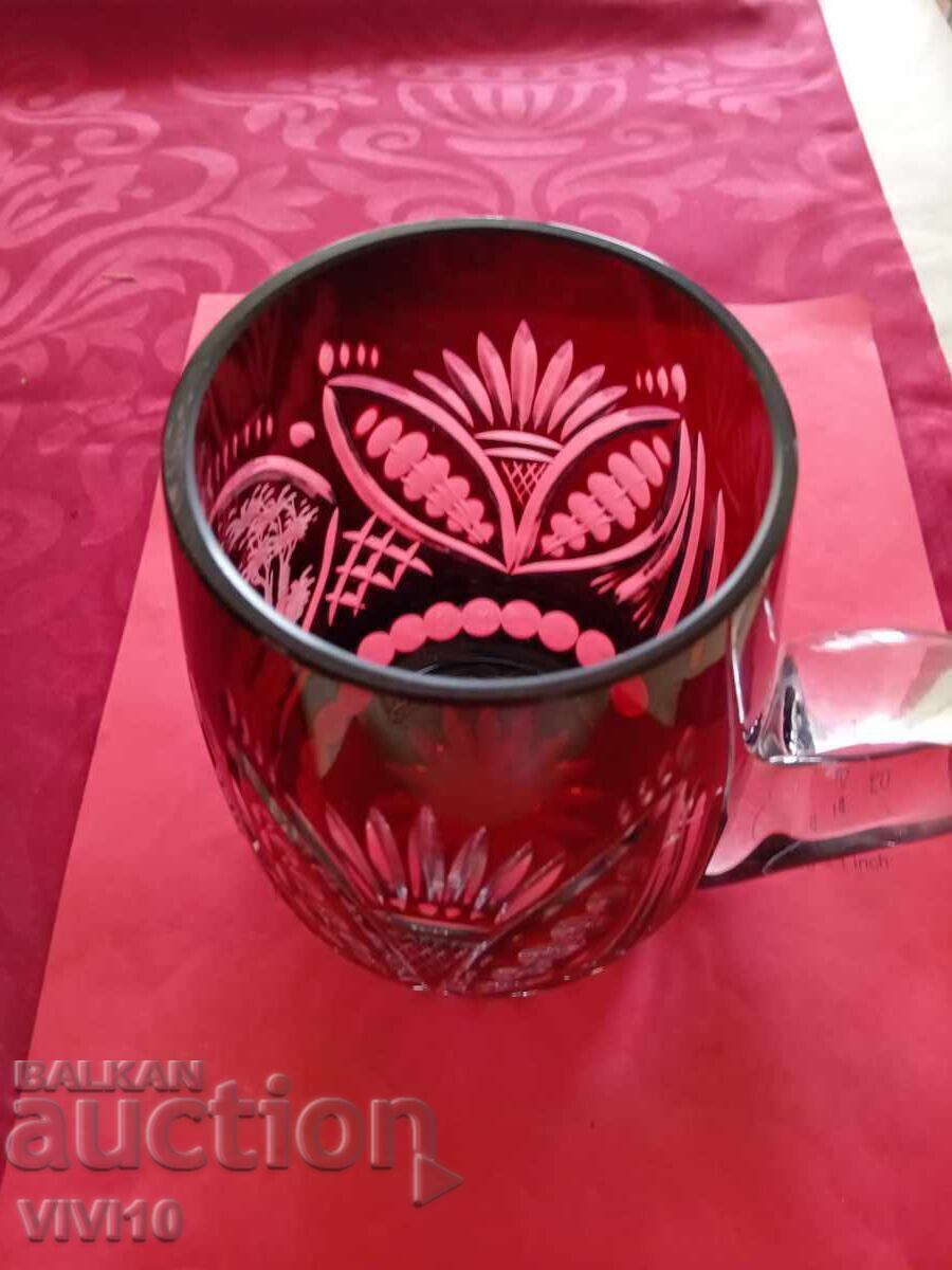 Delivery of Antique mug, Bohemia, crystal, 15cm