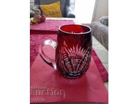 Старинна халба, Бохемия,кристал, 15см