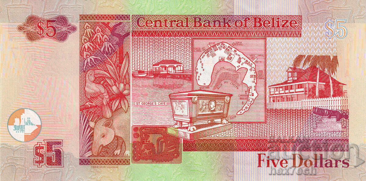 Auction  ❤️ ⭐ Belize 2020 $5 UNC new ⭐ ❤️