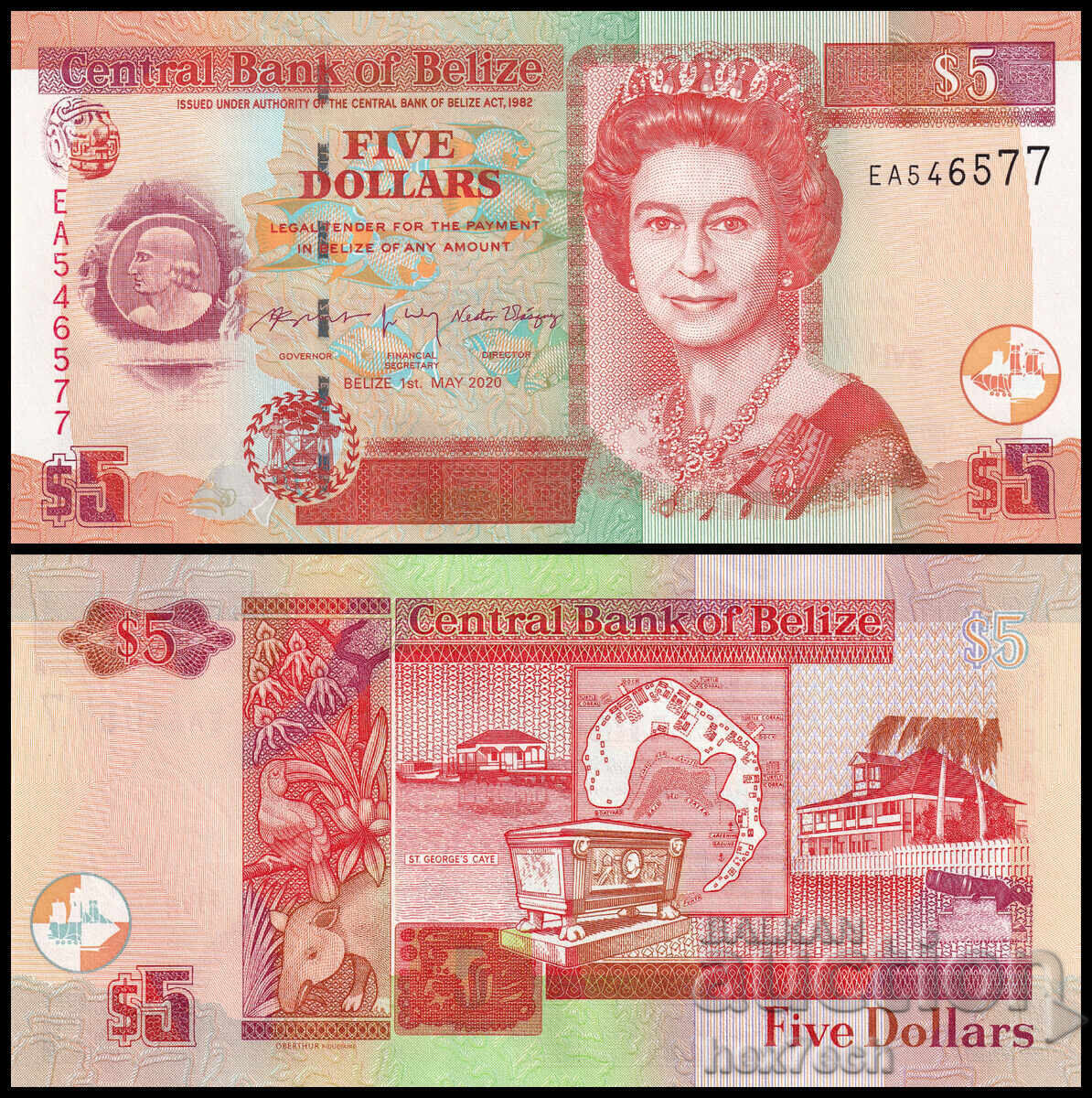 ❤️ ⭐ Belize 2020 $5 UNC new ⭐ ❤️