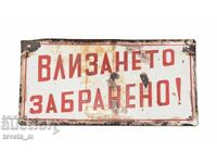 Vintage enamel sign, original social (era)