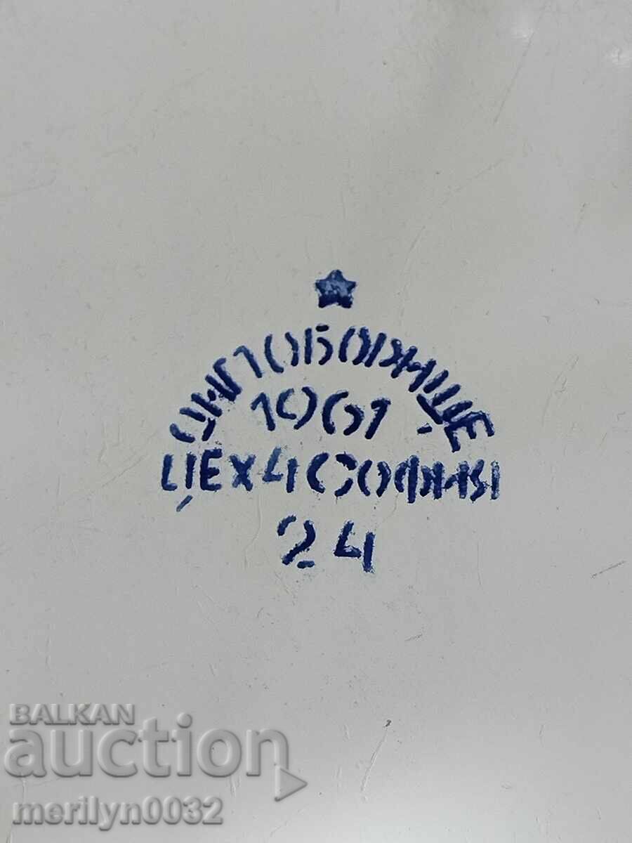 Enameled jug, jug, pot, enameled pot, lid, USSR enamel - 5