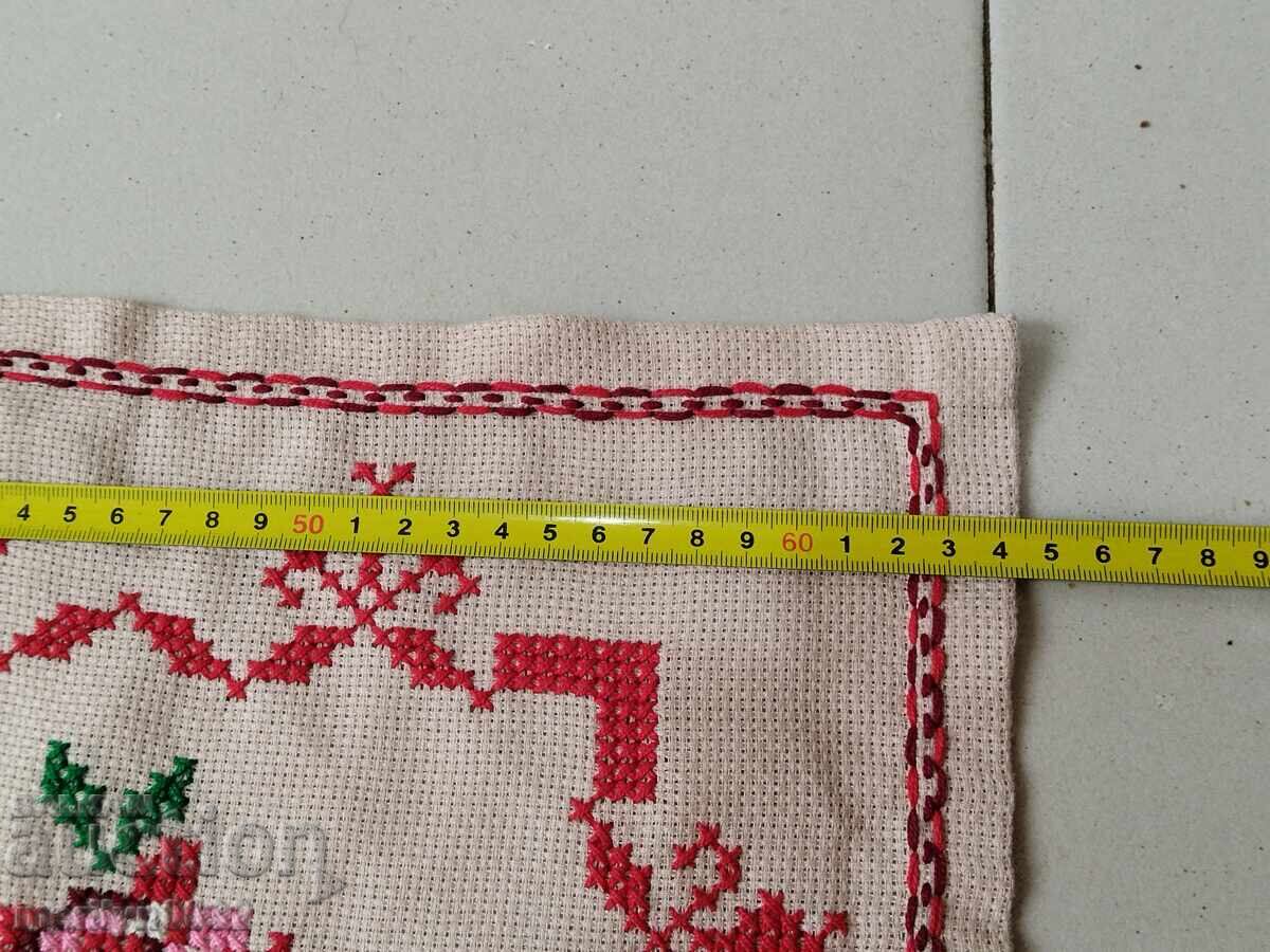 Old plaid with embroidery tablecloth - 5