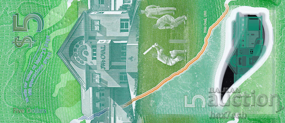 Δημοπρασία ❤️ ⭐ Μπαρμπάντος 2022 5 $ Πολυμερές UNC νέο ⭐ ❤️