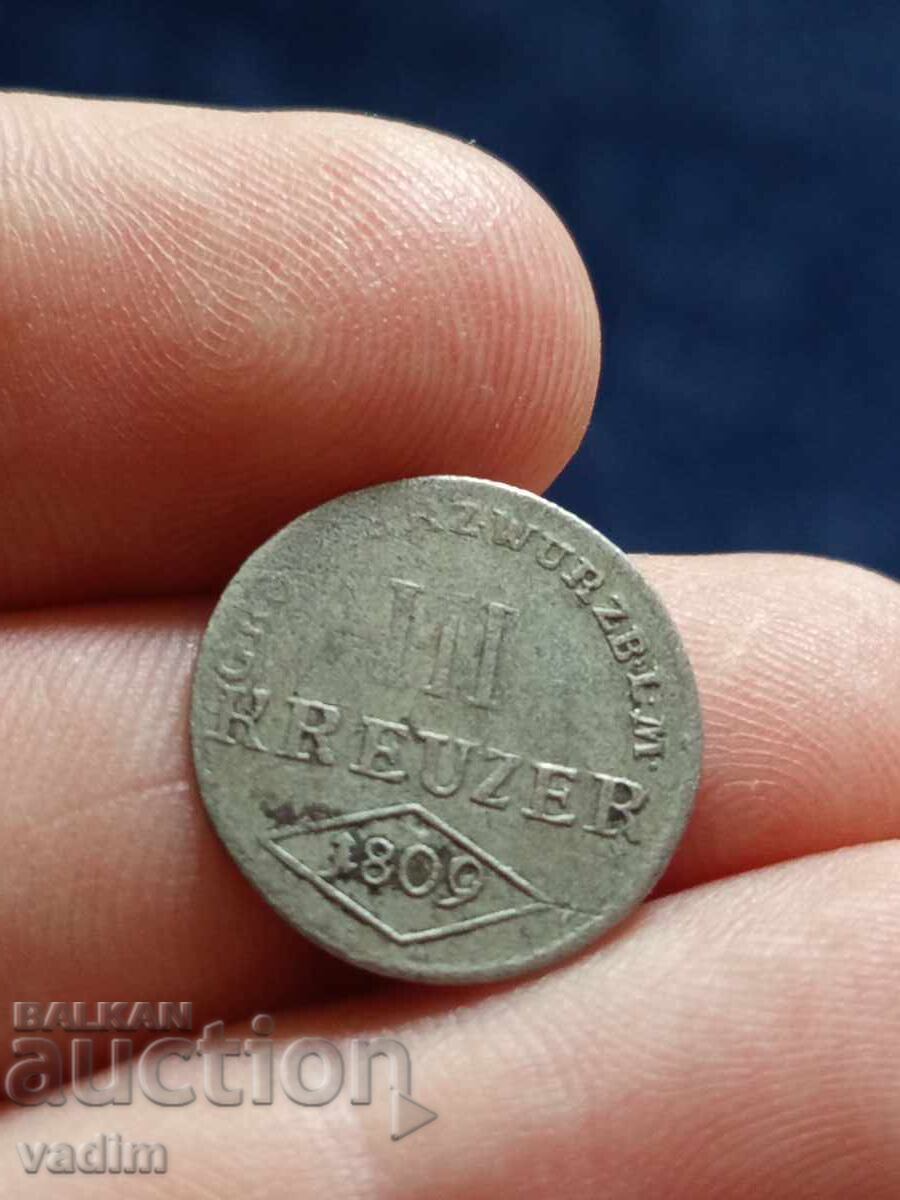 3 κρόιτσερ 1809 Αυστρία