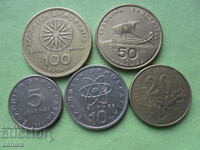 5, 10, 20, 50 and 100 Drachmas 1990 Greece