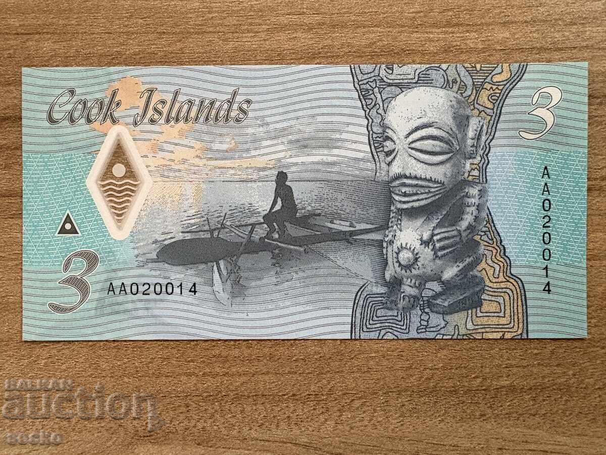 Острови Кук -  3 долара (2021), полимер,  UNC с цена 12.00 лв. | € 6.14