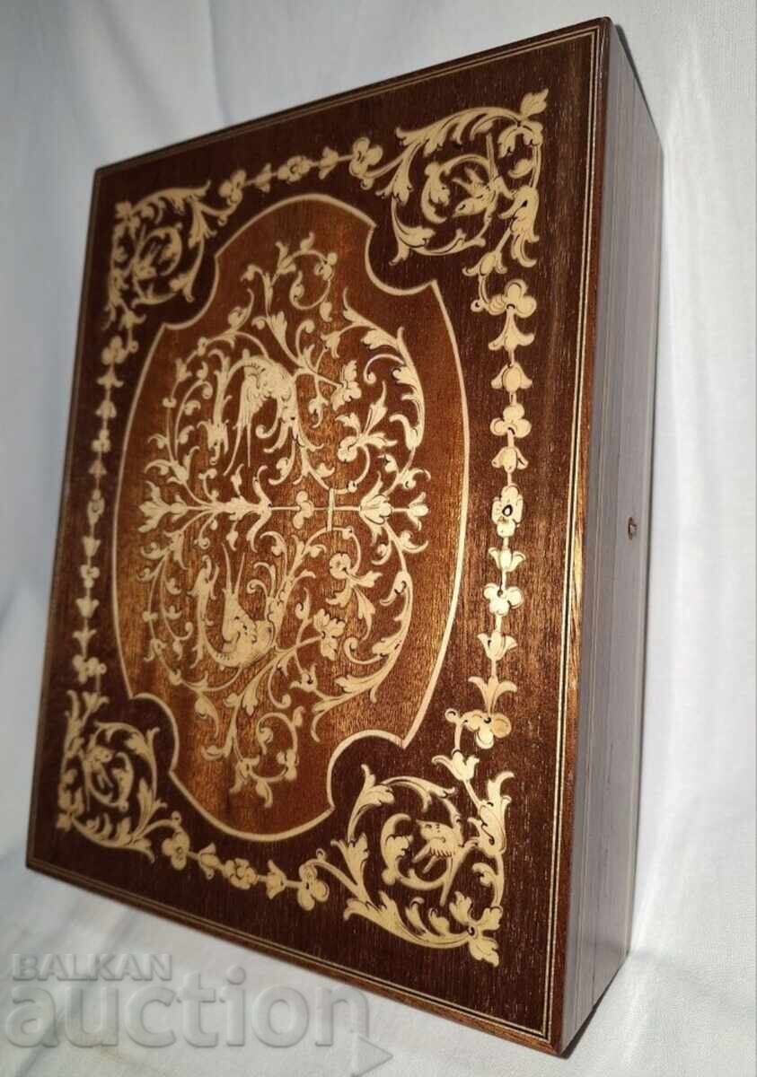 Old wooden varnished box