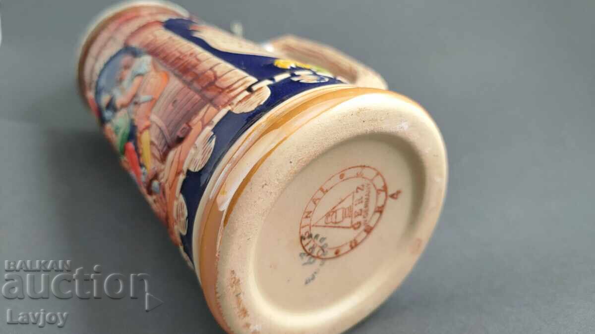 Γερμανική κεραμική κούπα μπύρας με καπάκι - 6