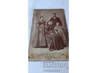 Photograph Man two women and girl 1898 Cardboard