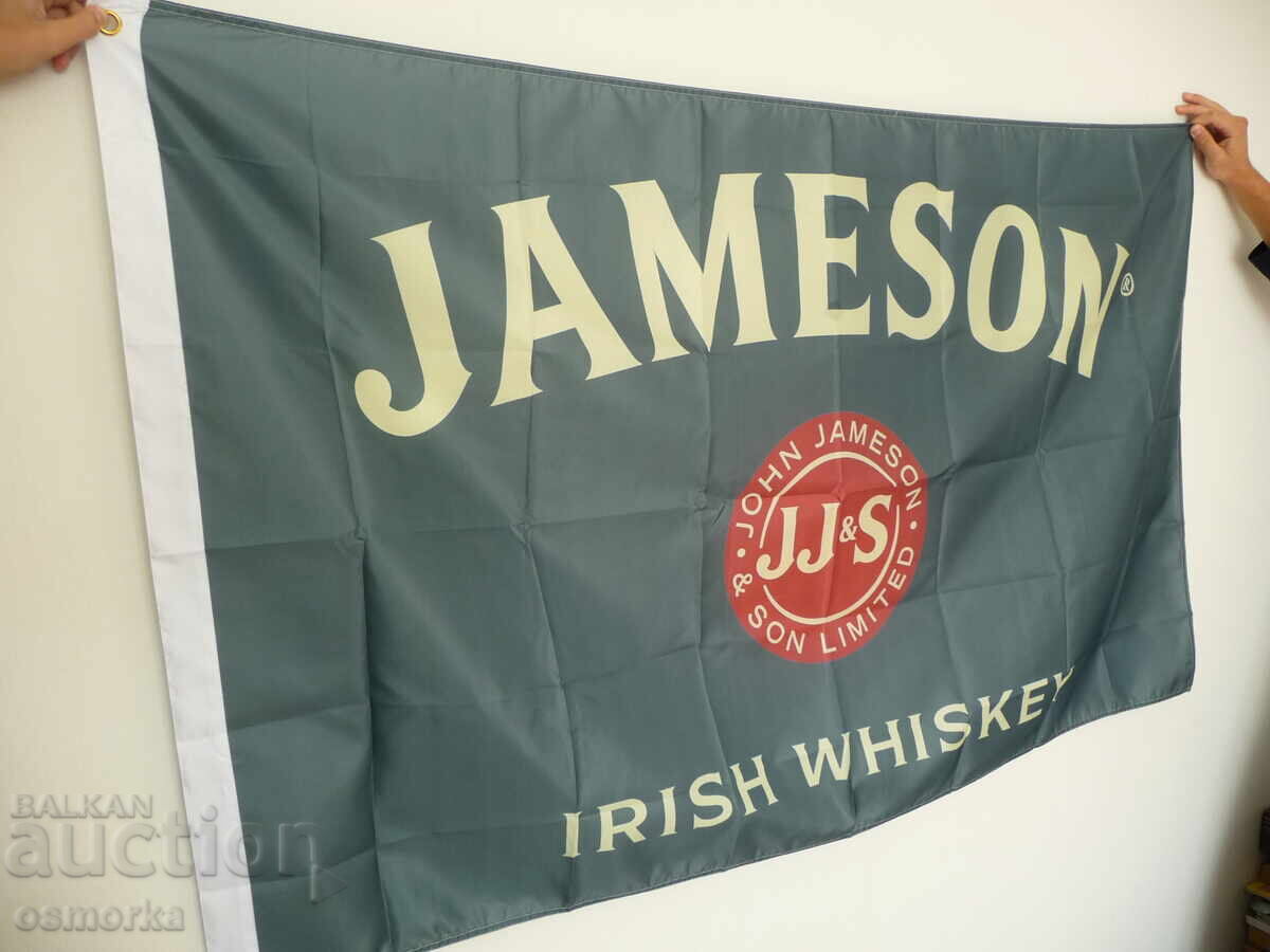 Auction  Jameson Irish Whiskey Flag Advertising Bar Green Whiskey