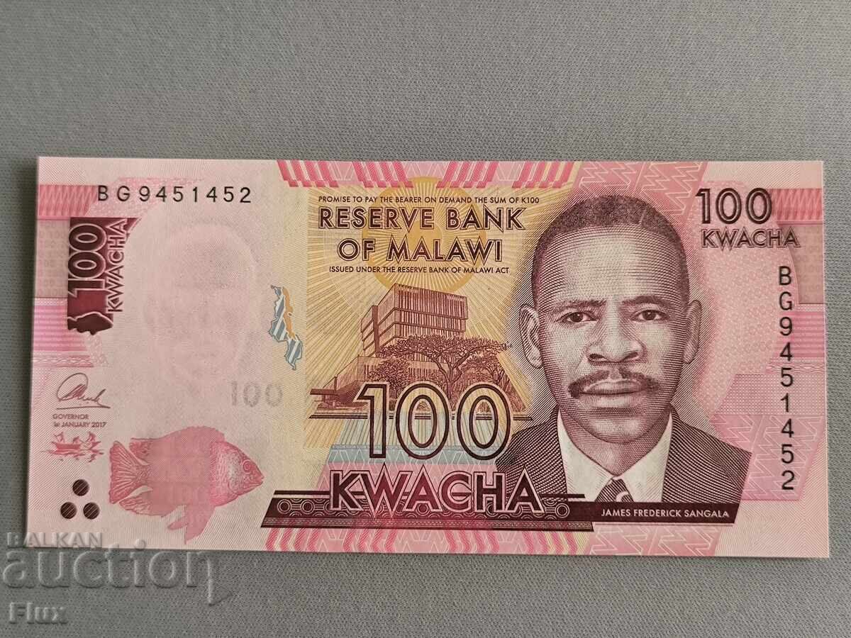 Τραπεζογραμμάτιο - Μαλάουι - 100 κβάτσα UNC | 2017