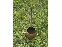 Old copper coffee pot - cezve with markings. Dimensions in the photos