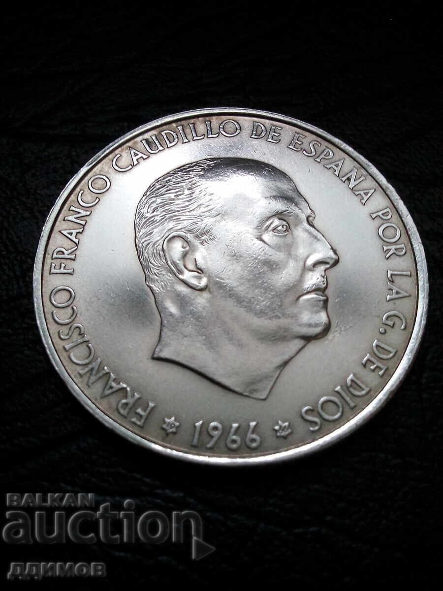 100 πεσέτες 1966 Ισπανία Φράνκο ασήμι με τιμή 45.00 BGN | € 23.01