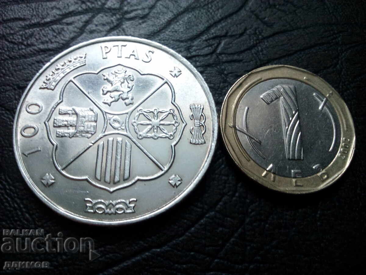 Livrarea 100 pesetas 1966 Spania Franco argint