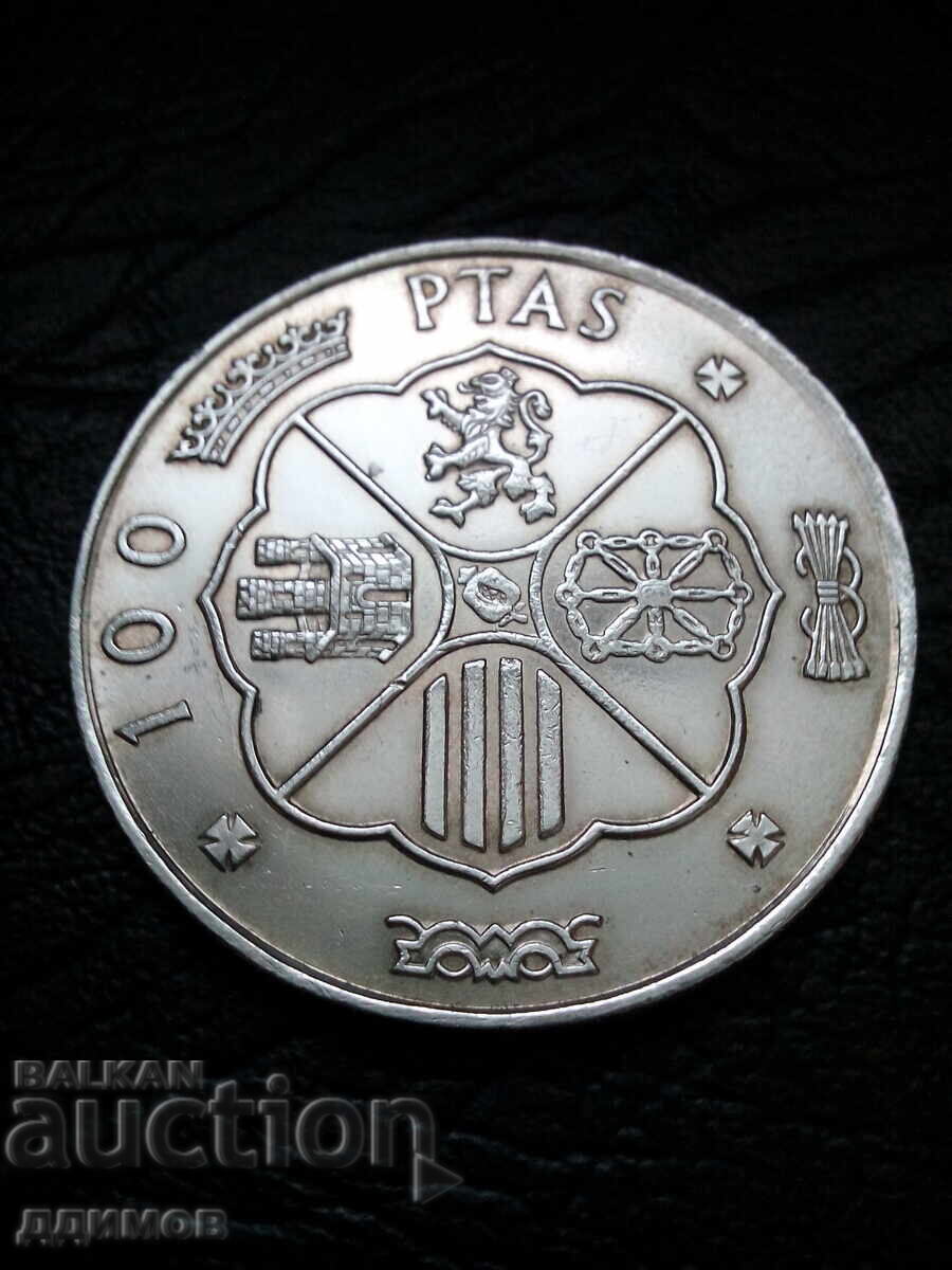 100 pesetas 1966 Spania Franco argint