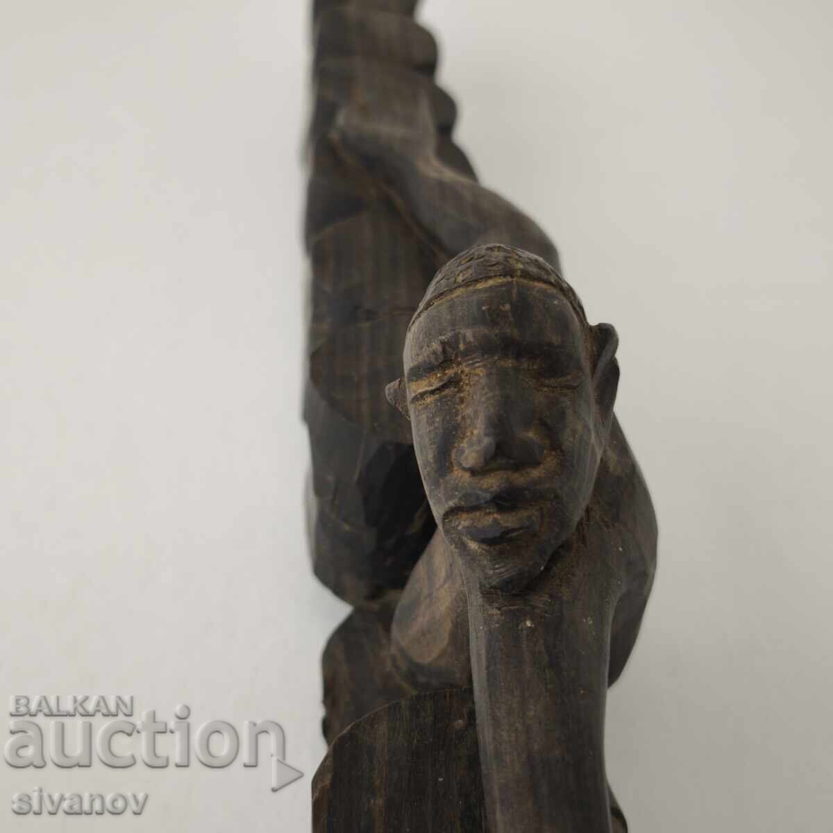 Auction Old African Ebony Drummer Figurine #5885 Auction Old African Ebony Drummer Figurine #5885