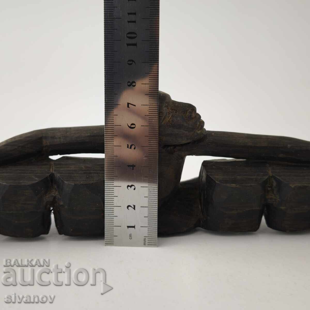 Old African Ebony Drummer Figurine #5885 - 7 Old African Ebony Drummer Figurine #5885 - 7