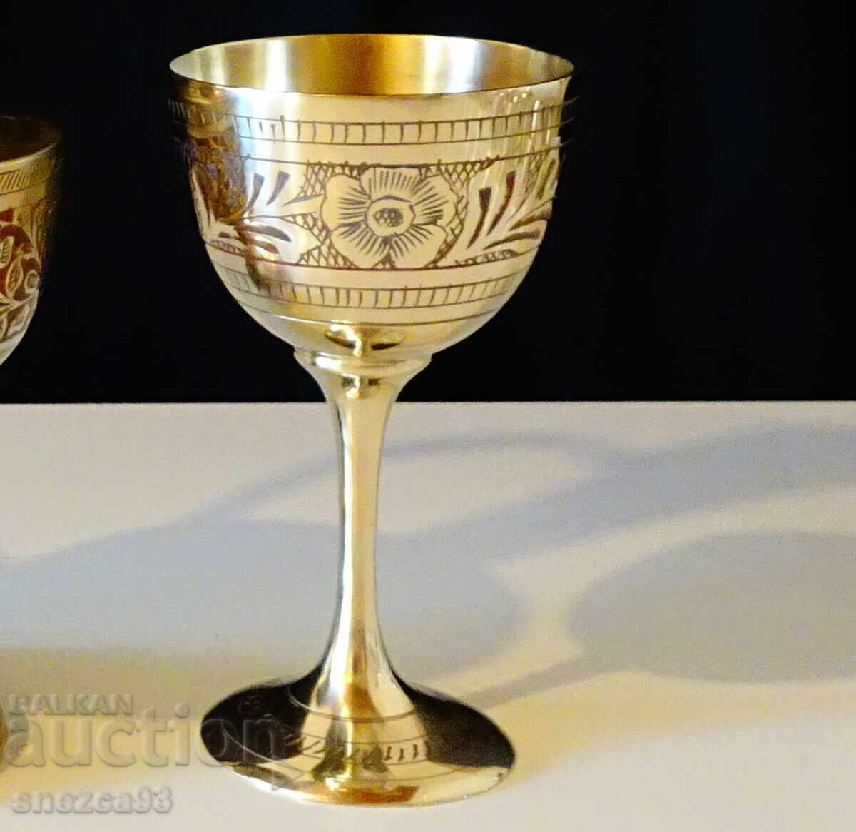 Аукцион Бронзова чаша 100 мл.,клетъчен емайл,бижу.